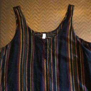 Black RVCA tank top with stripes